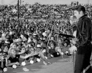 Elvis performs a concert in Tupelo in 1956 and 1957